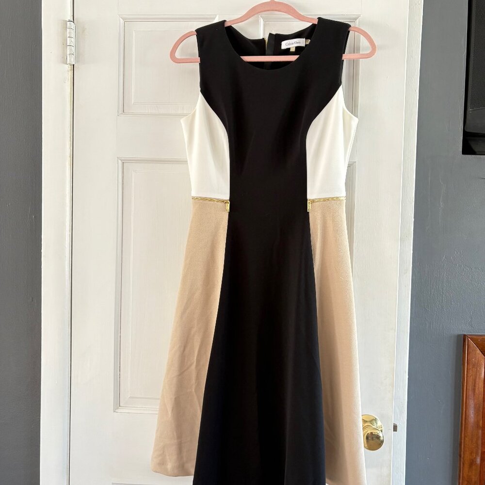 Calvin Klein Sleevless Color-Block dress